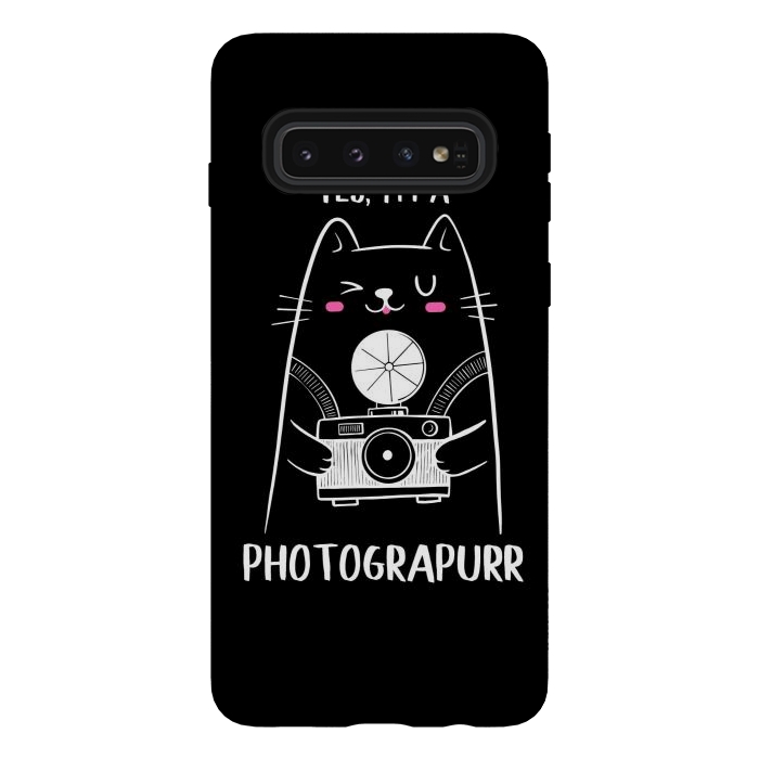 Galaxy S10 StrongFit Yes, i’m a Photograpurr for dark by Afif Quilimo