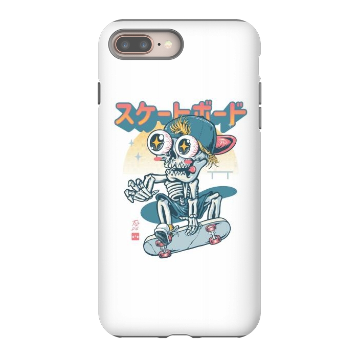 iPhone 7 plus StrongFit Kawaii Skateboarder by Afif Quilimo