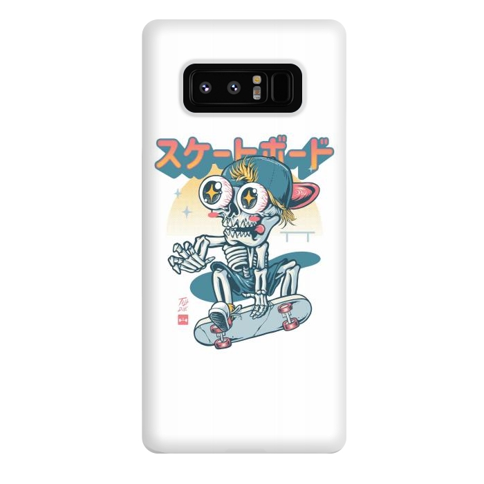 Galaxy Note 8 StrongFit Kawaii Skateboarder by Afif Quilimo