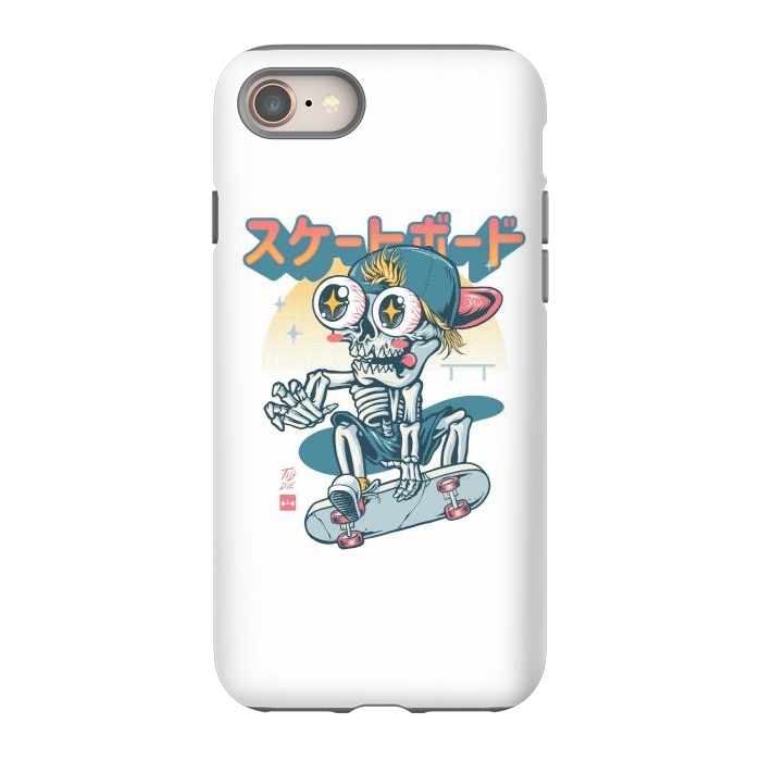 iPhone 8 StrongFit Kawaii Skateboarder by Afif Quilimo