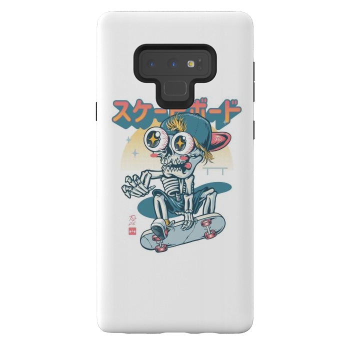 Galaxy Note 9 StrongFit Kawaii Skateboarder by Afif Quilimo