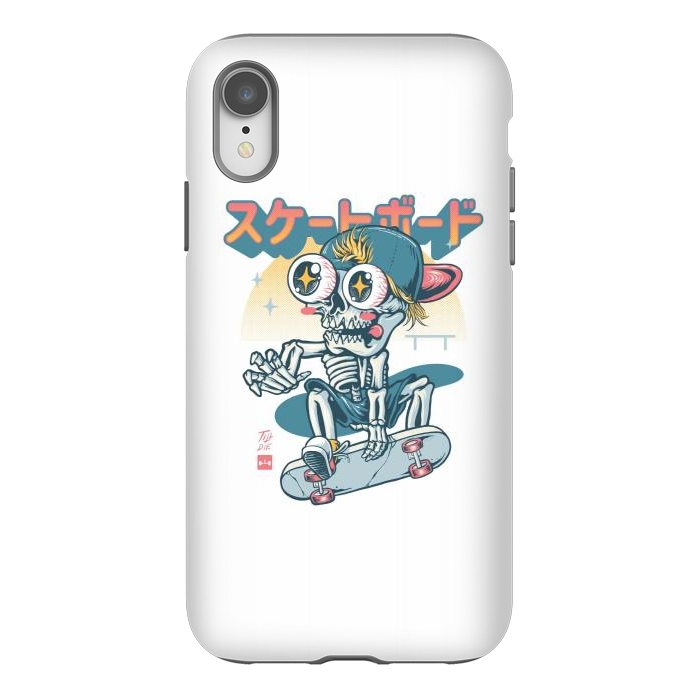 iPhone Xr StrongFit Kawaii Skateboarder by Afif Quilimo