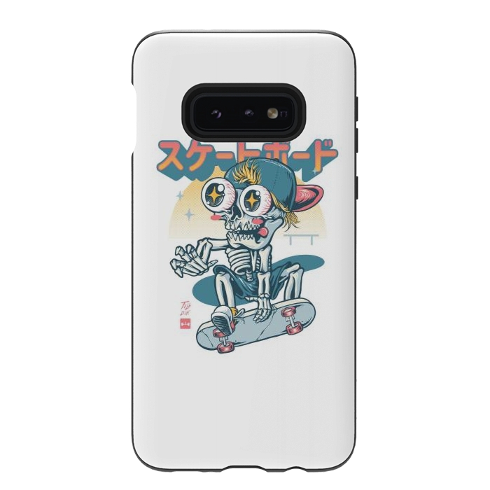 Galaxy S10e StrongFit Kawaii Skateboarder by Afif Quilimo