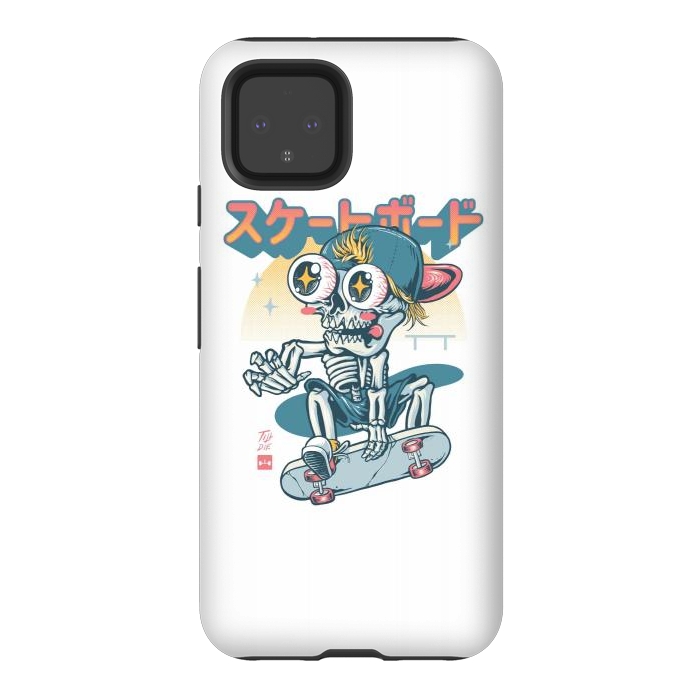 Pixel 4 StrongFit Kawaii Skateboarder by Afif Quilimo