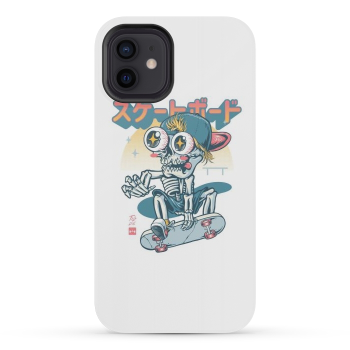 iPhone 12 mini StrongFit Kawaii Skateboarder by Afif Quilimo