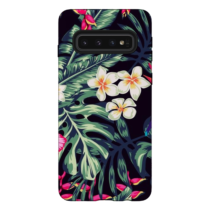 Galaxy S10 StrongFit Tropical Floral Pattern XVII by ArtsCase