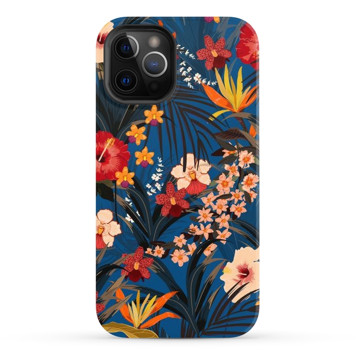 iPhone 12 Pro Max StrongFit Fashionable Tropical Environment with Deep Jungle Plants by ArtsCase
