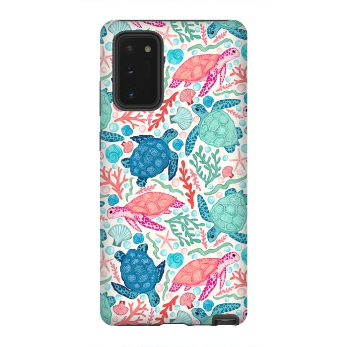 Galaxy Note 20 StrongFit Paradise Beach Turtles by Tangerine-Tane