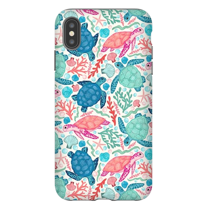 iPhone Xs Max StrongFit Paradise Beach Turtles by Tangerine-Tane