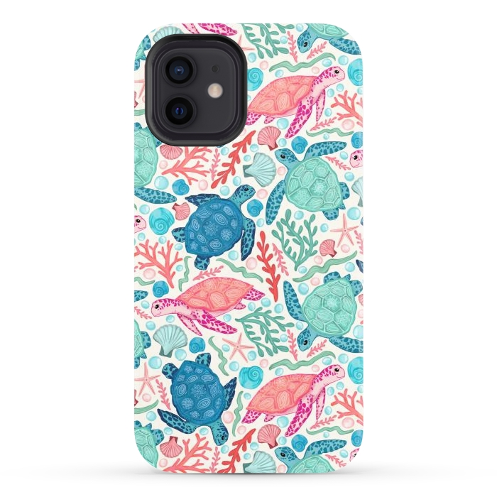 iPhone 12 StrongFit Paradise Beach Turtles by Tangerine-Tane