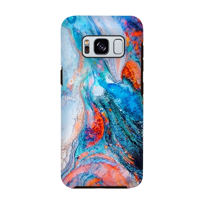 Galaxy S8 StrongFit Marble Effect Color Pouring Acrylic Abstract Painting by BluedarkArt