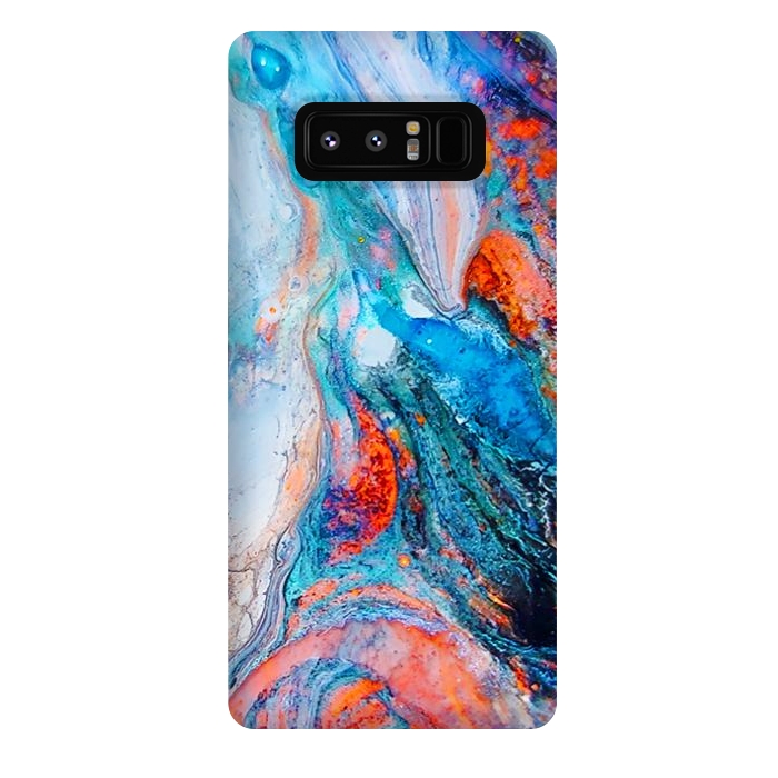 Galaxy Note 8 StrongFit Marble Effect Color Pouring Acrylic Abstract Painting by BluedarkArt