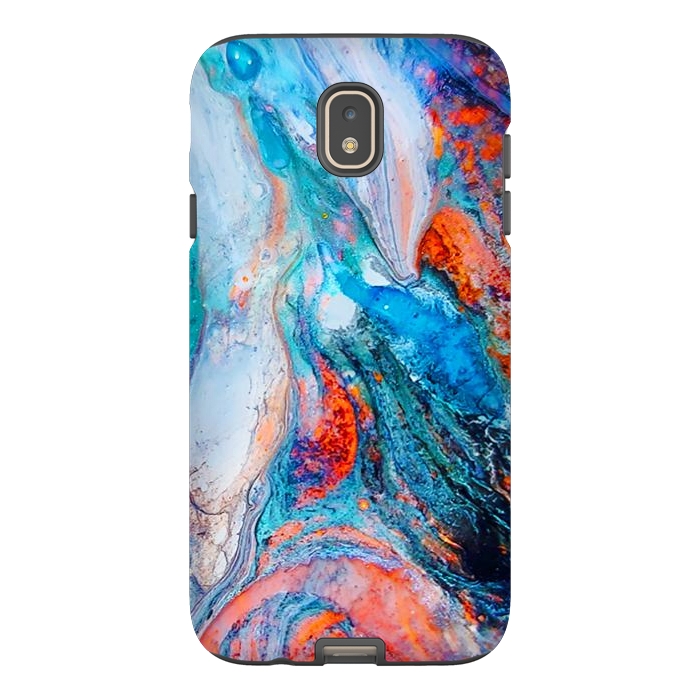 Galaxy J7 StrongFit Marble Effect Color Pouring Acrylic Abstract Painting by BluedarkArt