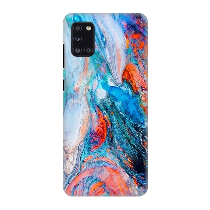 Galaxy A31 SlimFit Marble Effect Color Pouring Acrylic Abstract Painting por BluedarkArt