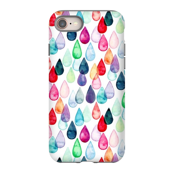 iPhone 8 StrongFit Watercolour Rainbow Drops by Tangerine-Tane