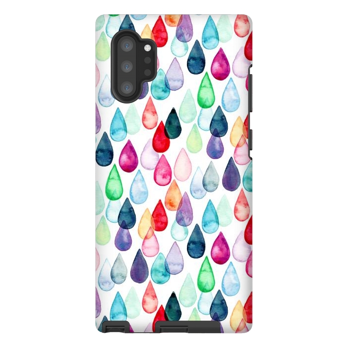 Galaxy Note 10 plus StrongFit Watercolour Rainbow Drops by Tangerine-Tane
