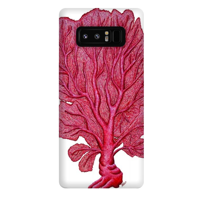 Galaxy Note 8 StrongFit Pink Red Coral Gorgona by Chloe Yzoard