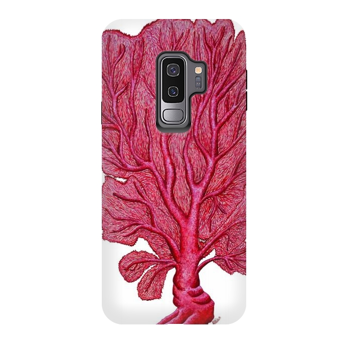 Galaxy S9 plus StrongFit Pink Red Coral Gorgona by Chloe Yzoard