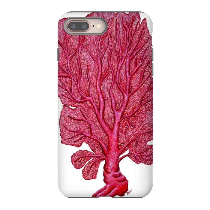 iPhone 8 plus StrongFit Pink Red Coral Gorgona by Chloe Yzoard