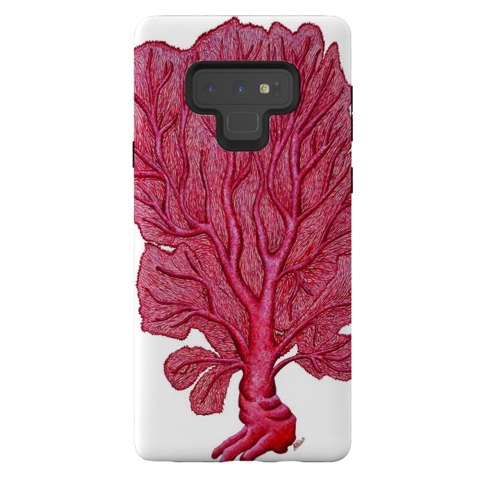Galaxy Note 9 StrongFit Pink Red Coral Gorgona by Chloe Yzoard