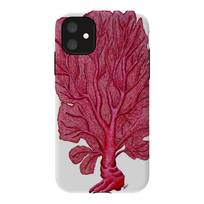 iPhone 11 StrongFit Pink Red Coral Gorgona by Chloe Yzoard