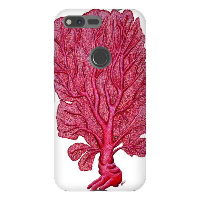 Pixel XL StrongFit Pink Red Coral Gorgona by Chloe Yzoard
