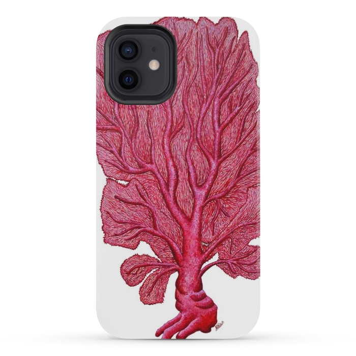 iPhone 12 mini StrongFit Pink Red Coral Gorgona by Chloe Yzoard