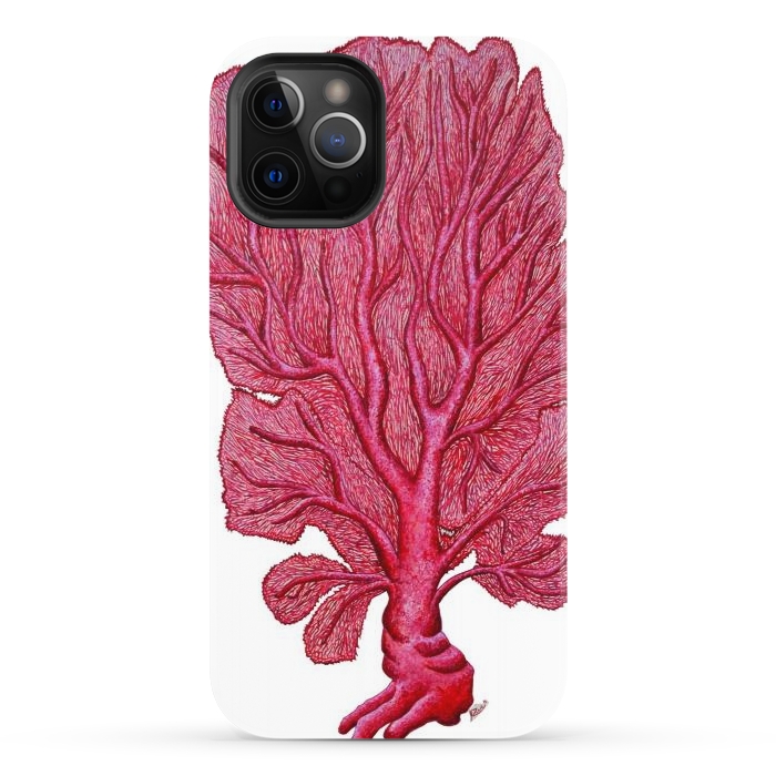 iPhone 12 Pro StrongFit Pink Red Coral Gorgona by Chloe Yzoard