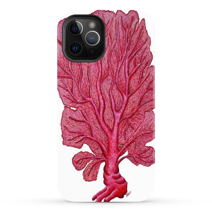 iPhone 12 Pro Max StrongFit Pink Red Coral Gorgona by Chloe Yzoard