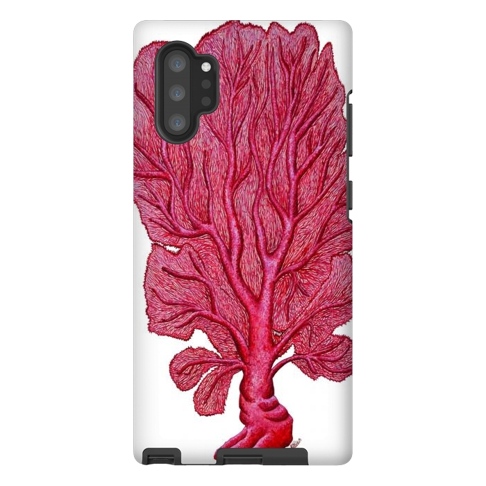 Galaxy Note 10 plus StrongFit Pink Red Coral Gorgona by Chloe Yzoard