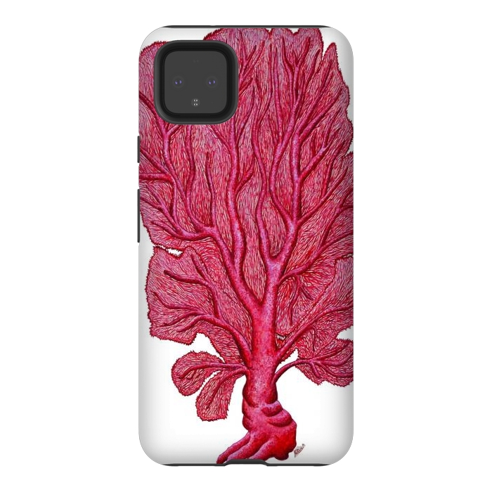 Pixel 4XL StrongFit Pink Red Coral Gorgona by Chloe Yzoard
