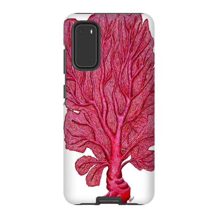 Galaxy S20 StrongFit Pink Red Coral Gorgona by Chloe Yzoard