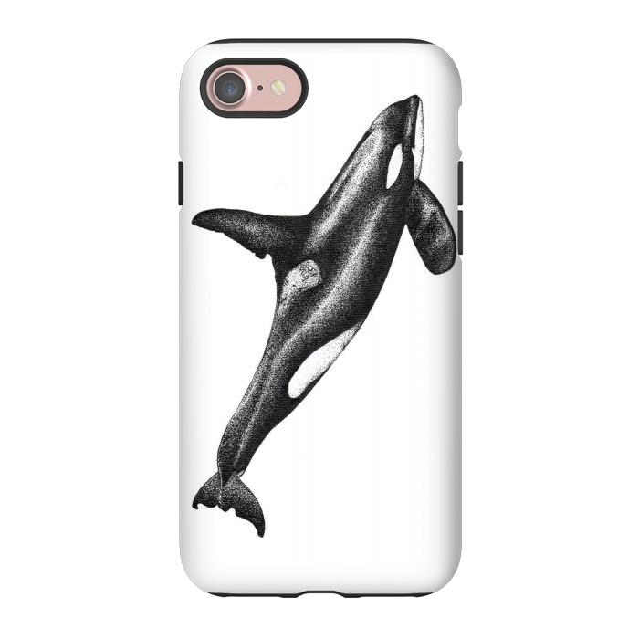iPhone 7 StrongFit Orca killer whale ink art by Chloe Yzoard