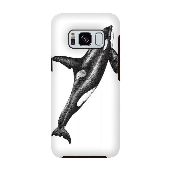 Galaxy S8 StrongFit Orca killer whale ink art by Chloe Yzoard