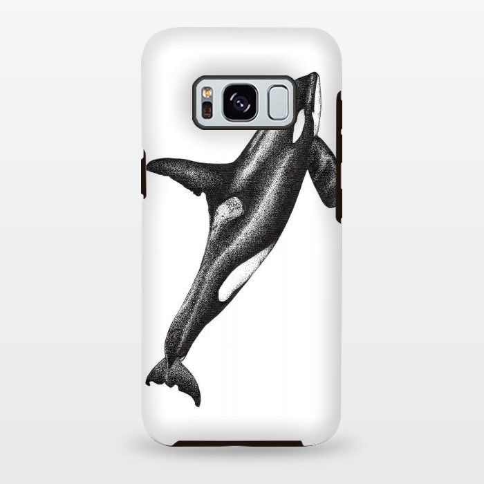 Galaxy S8 plus StrongFit Orca killer whale ink art by Chloe Yzoard