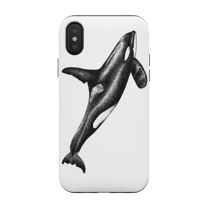 iPhone Xs / X StrongFit Orca killer whale ink art by Chloe Yzoard