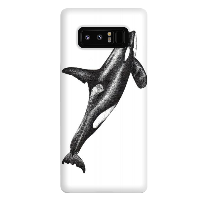 Galaxy Note 8 StrongFit Orca killer whale ink art by Chloe Yzoard
