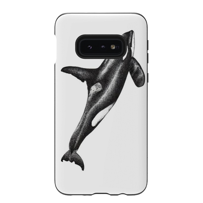 Galaxy S10e StrongFit Orca killer whale ink art by Chloe Yzoard