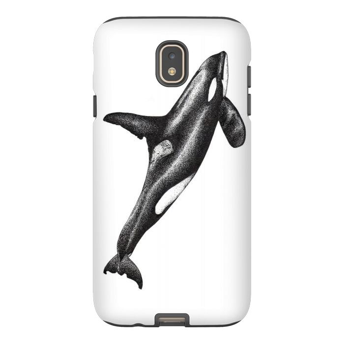 Galaxy J7 StrongFit Orca killer whale ink art by Chloe Yzoard