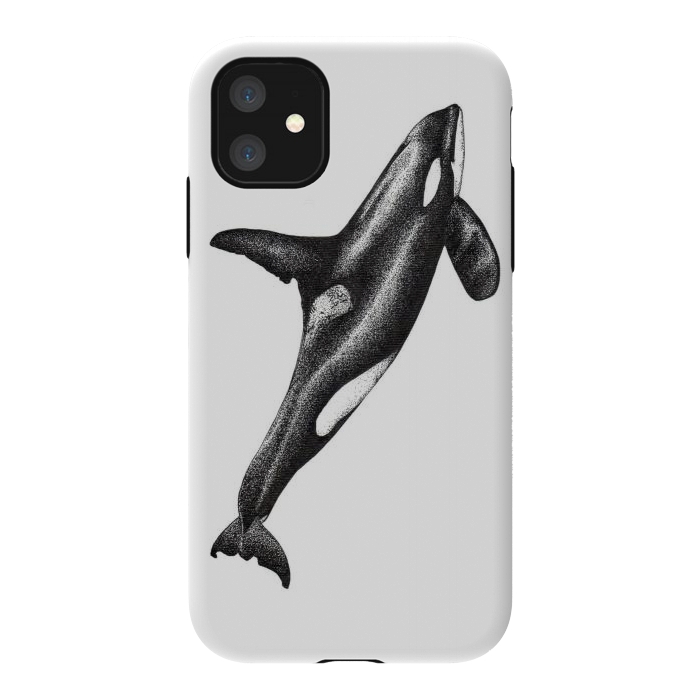 iPhone 11 StrongFit Orca killer whale ink art by Chloe Yzoard
