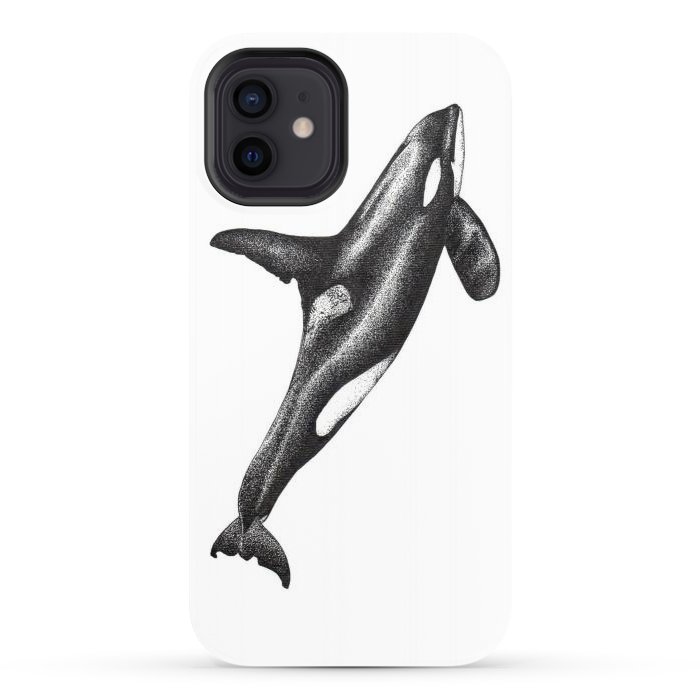 iPhone 12 StrongFit Orca killer whale ink art by Chloe Yzoard