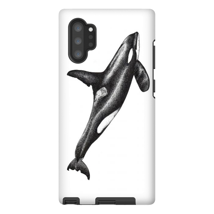 Galaxy Note 10 plus StrongFit Orca killer whale ink art by Chloe Yzoard