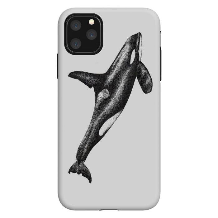 iPhone 11 Pro Max StrongFit Orca killer whale ink art by Chloe Yzoard