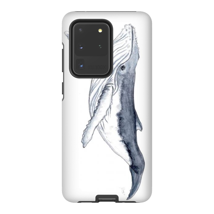 Galaxy S20 Ultra StrongFit Humpback whale baby Megaptera novaeangliae by Chloe Yzoard