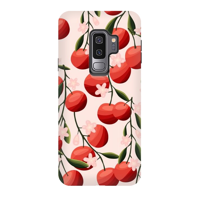 Galaxy S9 plus StrongFit Orange pattern, on pale pink by Jelena Obradovic