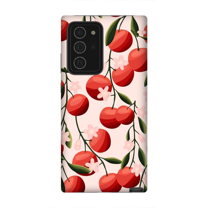 Galaxy Note 20 Ultra StrongFit Orange pattern, on pale pink by Jelena Obradovic