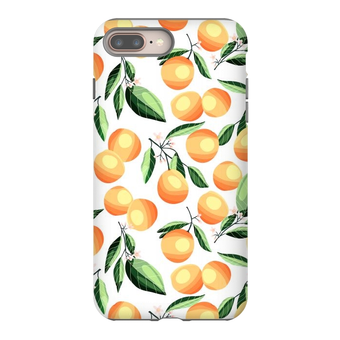 iPhone 7 plus StrongFit Orange pattern, on white by Jelena Obradovic