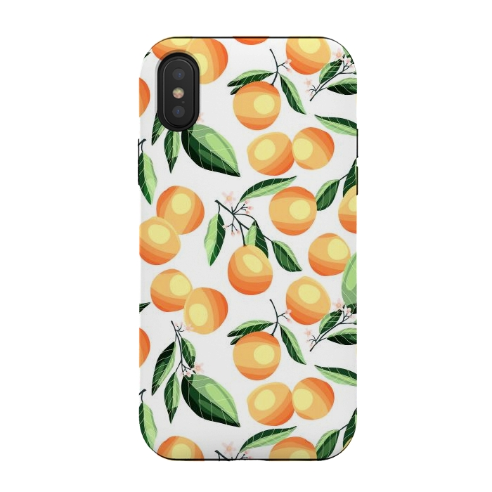 iPhone Xs / X StrongFit Orange pattern, on white by Jelena Obradovic