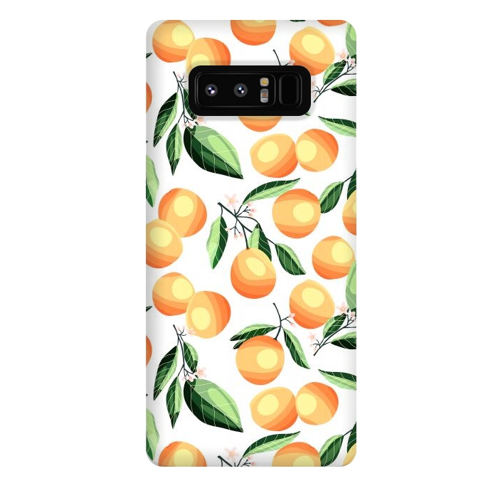 Galaxy Note 8 StrongFit Orange pattern, on white by Jelena Obradovic