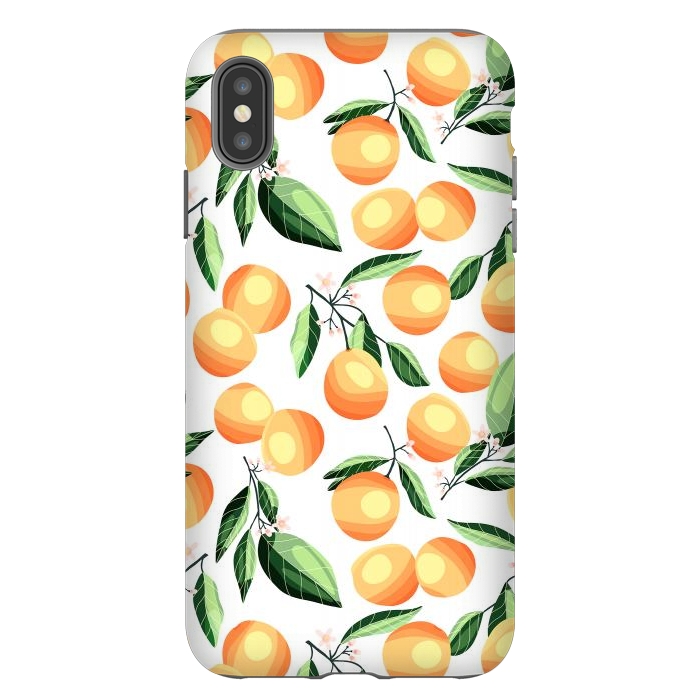 iPhone Xs Max StrongFit Orange pattern, on white by Jelena Obradovic